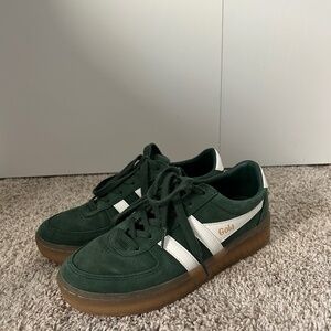 Green Suede Gola Sneakers